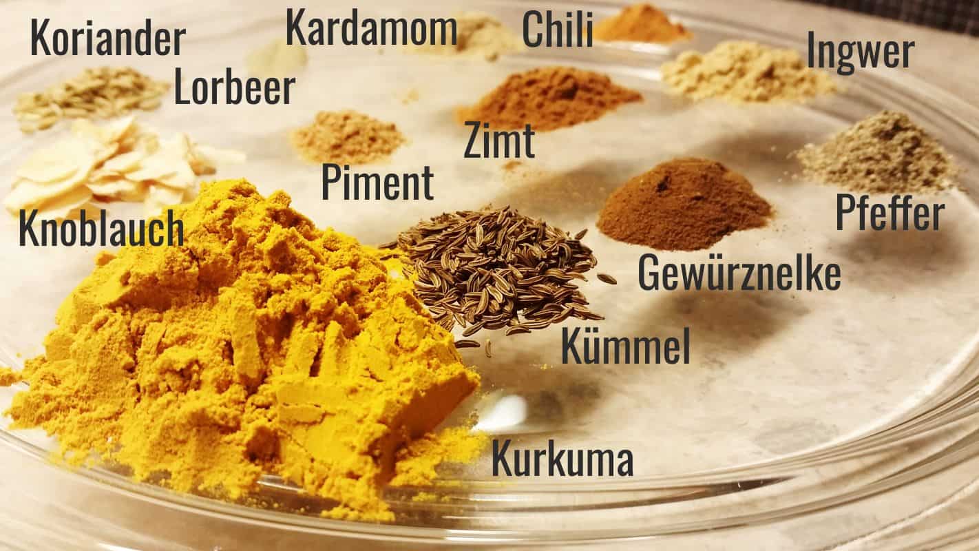Japanisches Currypulver Zutaten