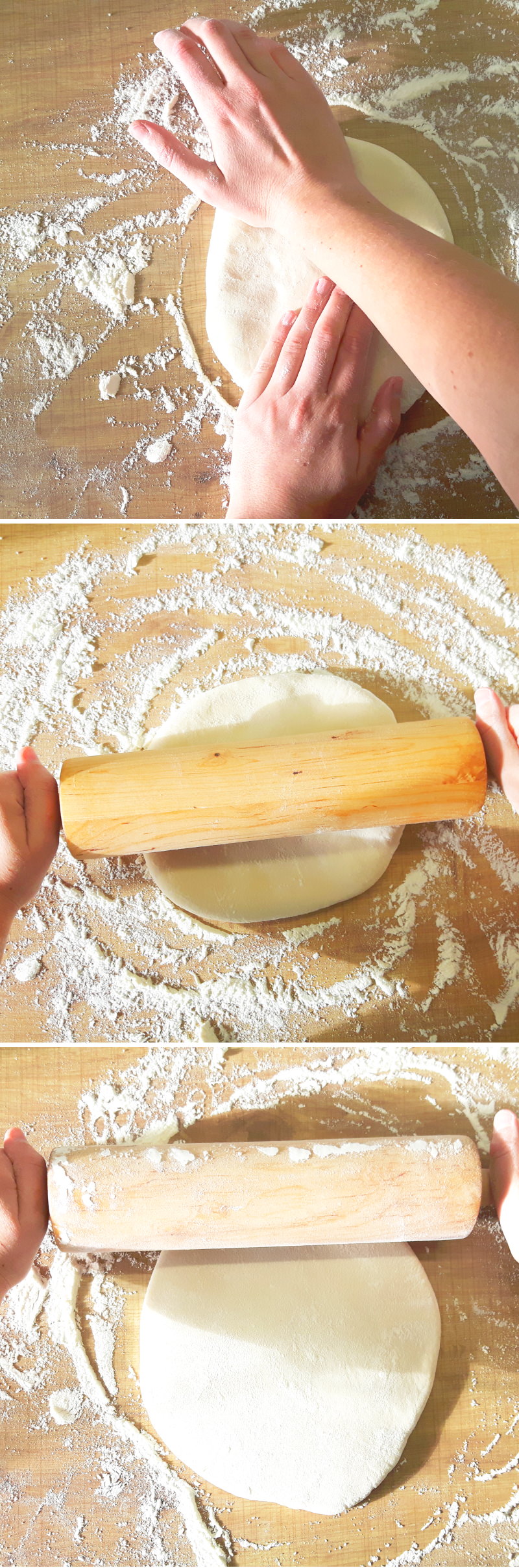 Udon Nudeln selbst machen Schritt 6 Teig ausrollen