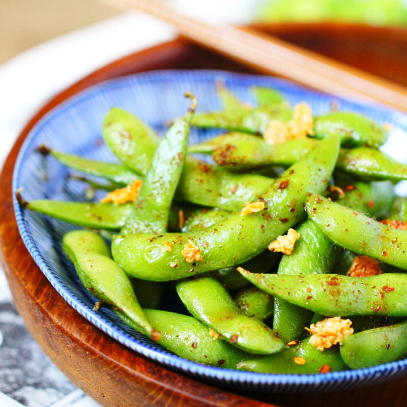 Edamame mit Chiliöl und Knoblauchflocken Schritt 8 Fertig