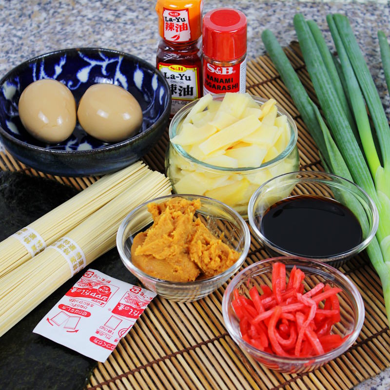 Miso Ramen Veggie Zutaten