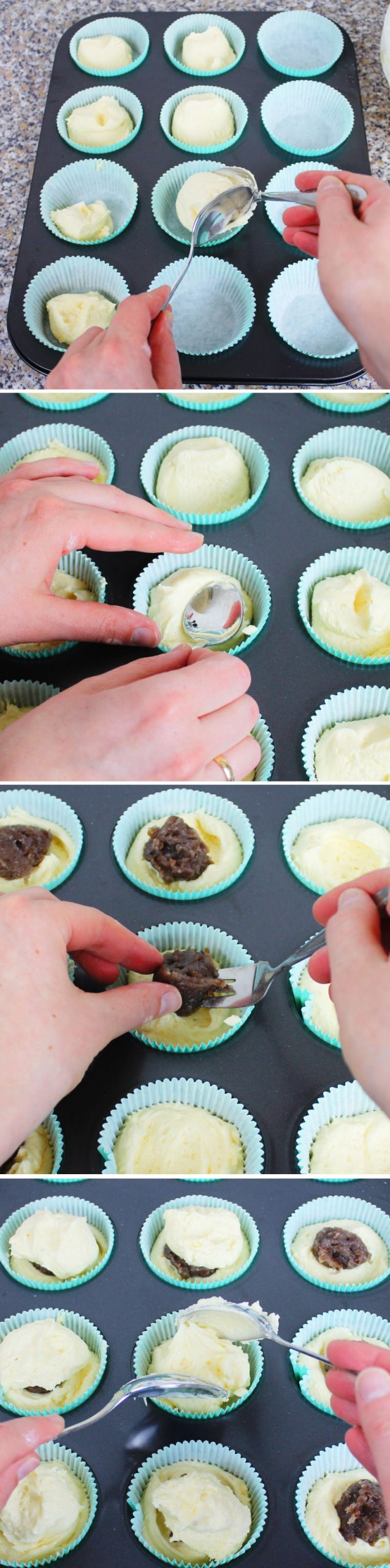 Mochi Muffins Schritt 5 Teig aufteilen