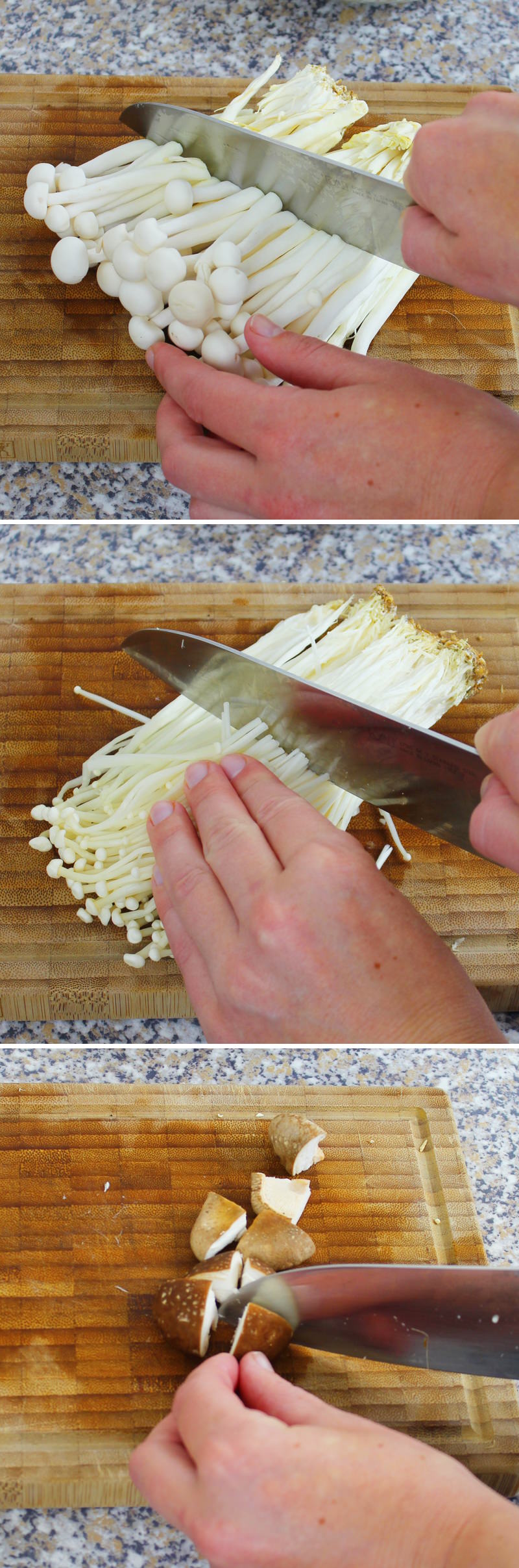 Kenchinjiru Schritt 5 Pilze schneiden