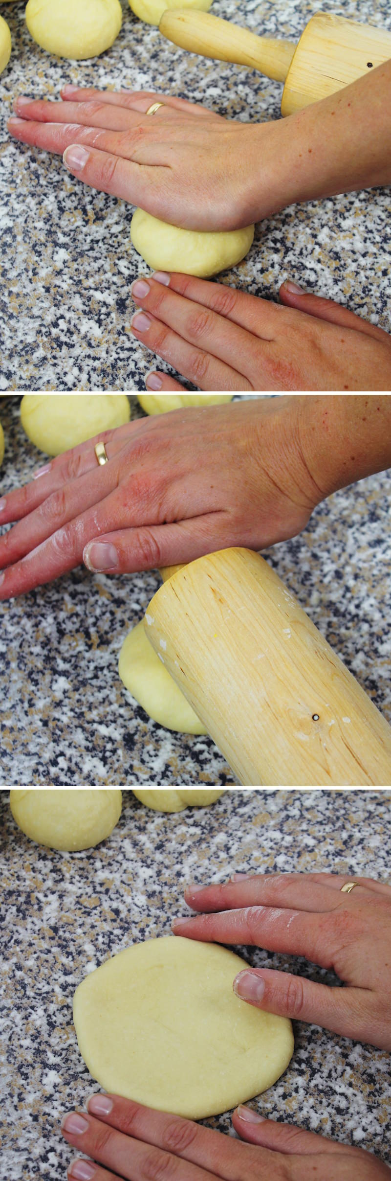 Anpan Schritt 10 Hefeteig ausrollen