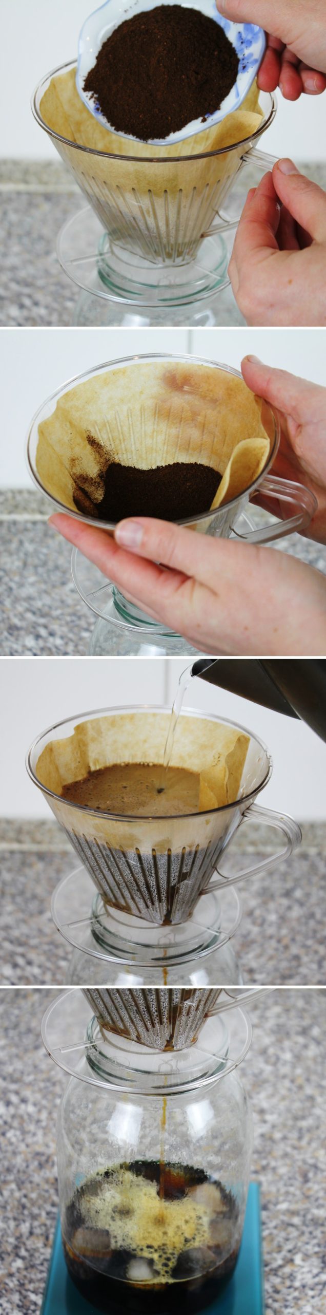 Cold Brew Eiskaffee Schritt 4 Kaffee brühen