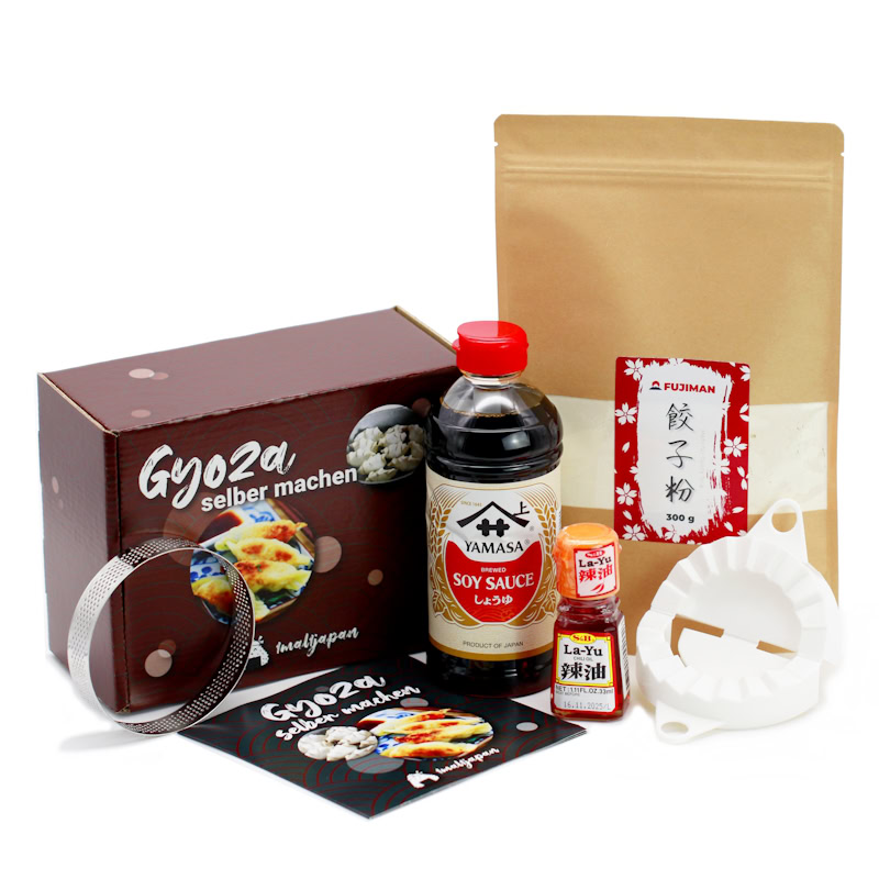 Gyoza Kochbox – 6-tlg. DIY Gyoza Set, inkl. Anleitung & Equipment für japanische Teigtaschen | mit Box