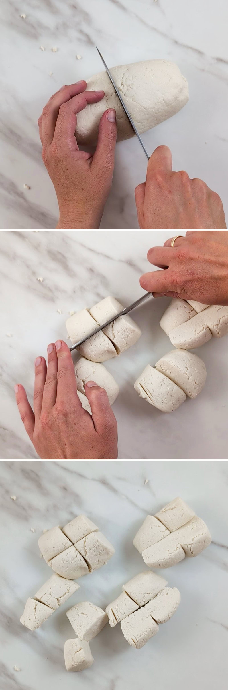 Tofu Dango Schritt 4 Kugeln rollen