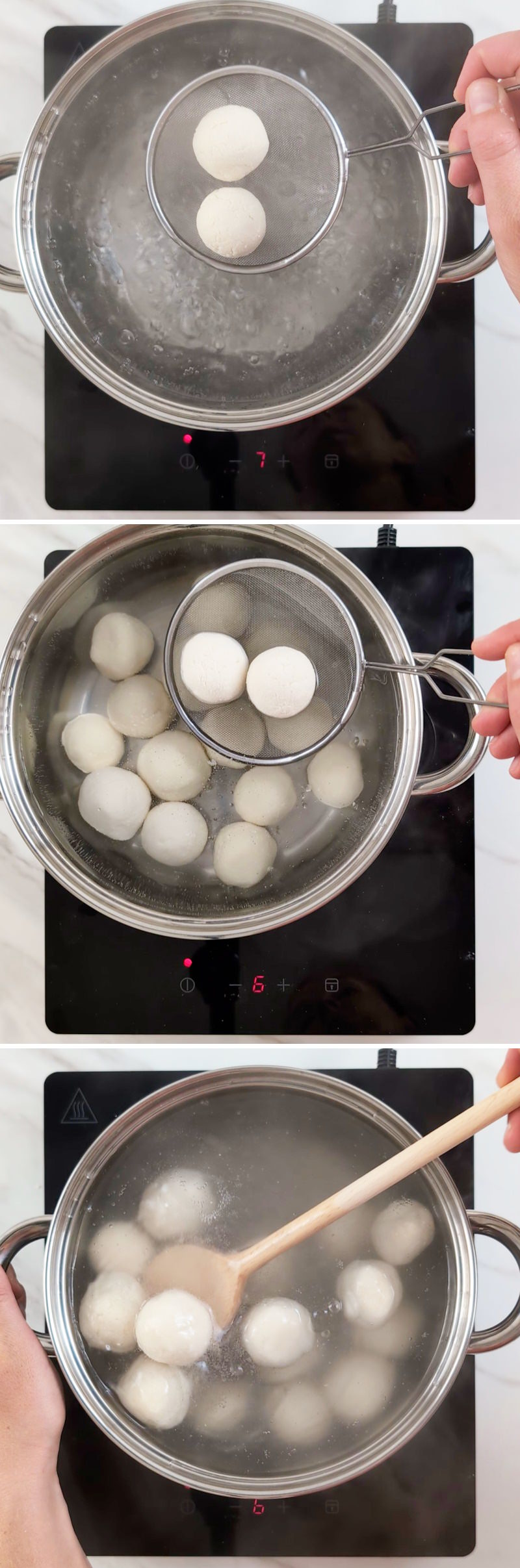 Tofu Dango Schritt 6 Reisbällchen kochen